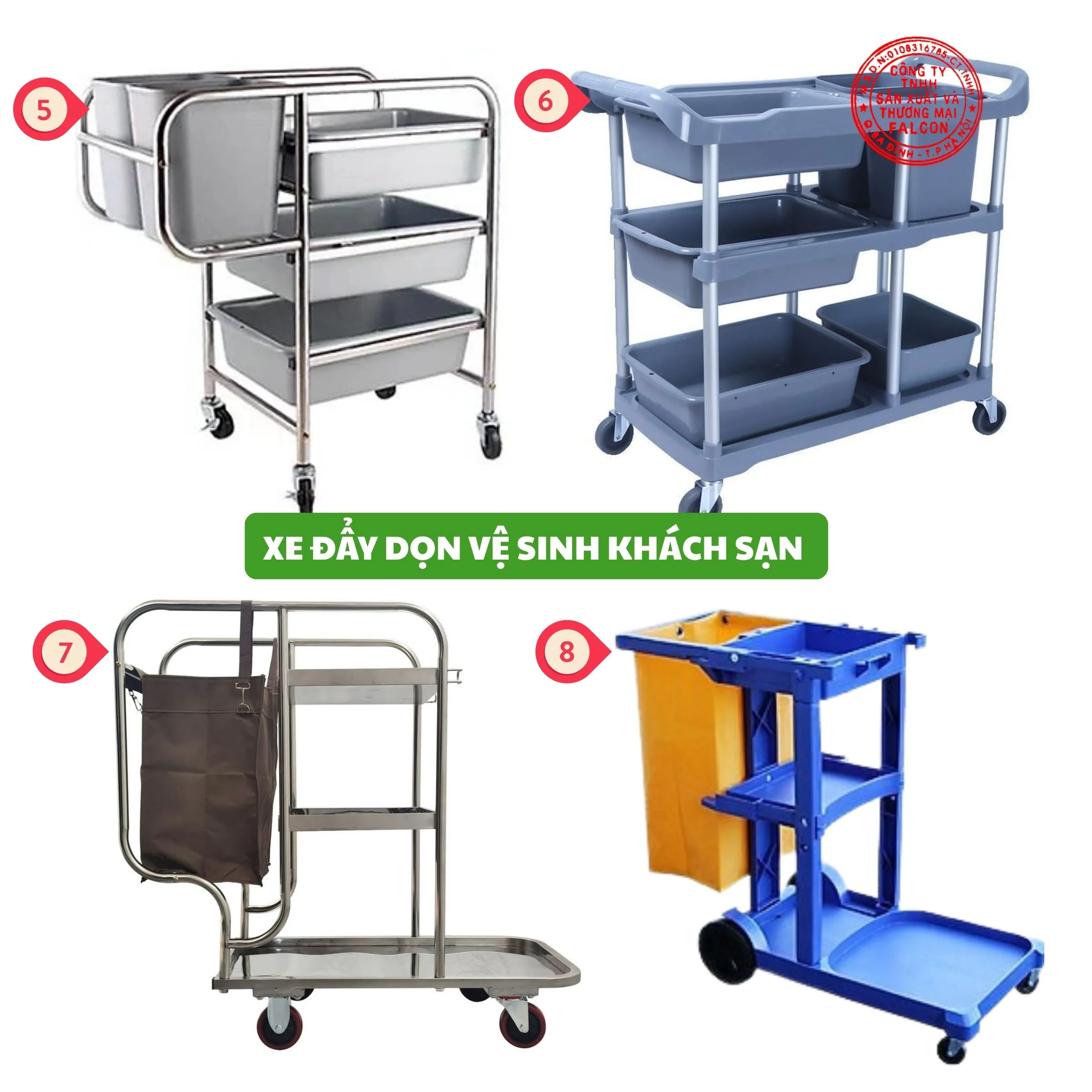 Bộ xe dọn vệ sinh