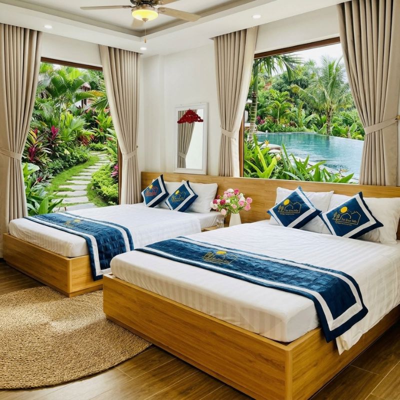 Bộ chăn ga gối vải sọc