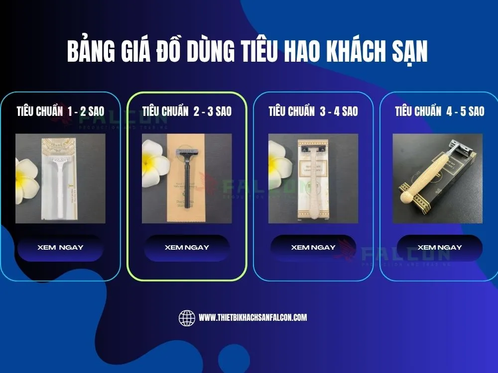 Bảng giá đồ dùng tiêu hao khách sạn