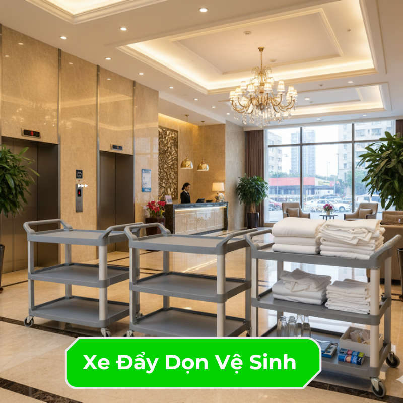 Banner Sản Phẩm Xe Đẩy Dọn Vệ Sinh