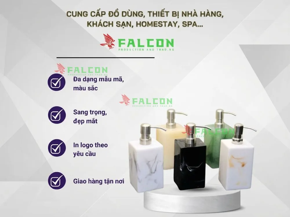Bình đựng dung dịch Falcon cung cấp