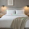 Bộ chăn ga gối đệm 4 - 5 sao vải trắng trơn/sọc
