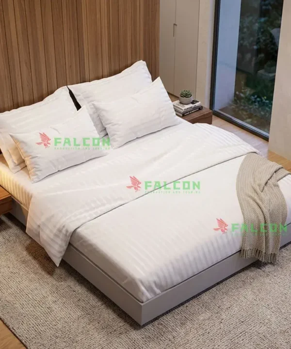 Bộ chăn ga gối nệm T300 sọc 3cm