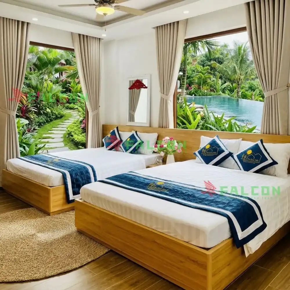 Trọn bộ chăn ga gối khách sạn