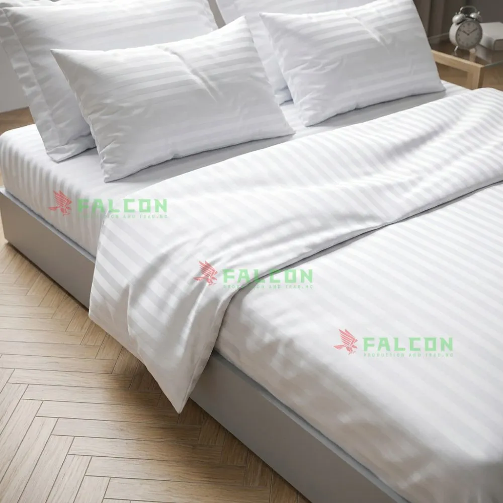 Chăn ga gối đệm sọc trơn loại tốt 
