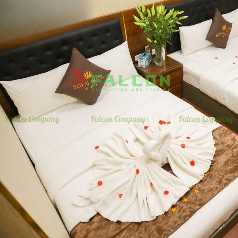 Bộ Chăn Ga Gối Trơn In Logo