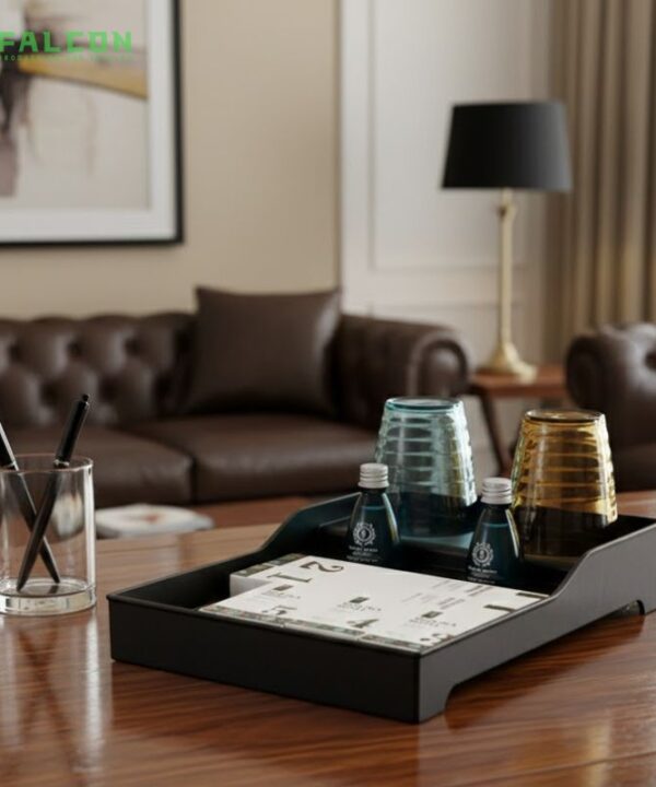 khay amenities khách sạn có úp cốc phù hợp tiêu chuẩn khách sạn