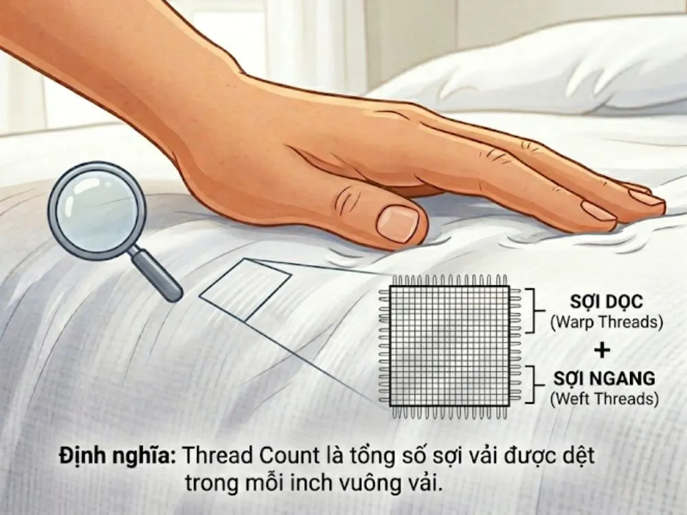 Định nghĩa mật độ sợi vải chăn ga gối đệm