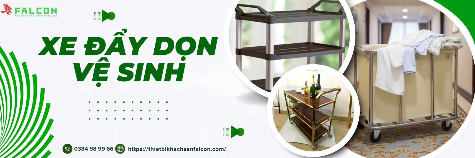 Xe Đẩy Dọn Vệ Sinh Falcon