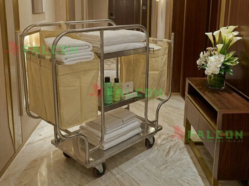 Mô tả xe đẩy dọn vệ sinh khách sạn