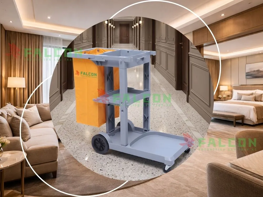 Xe đẩy dọn vệ sinh nhựa cao cấp