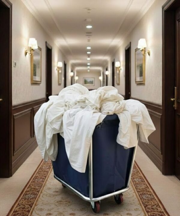 xe để đồ dơ khách sạn 1 ngăn giúp thu gom khăn và ga giường