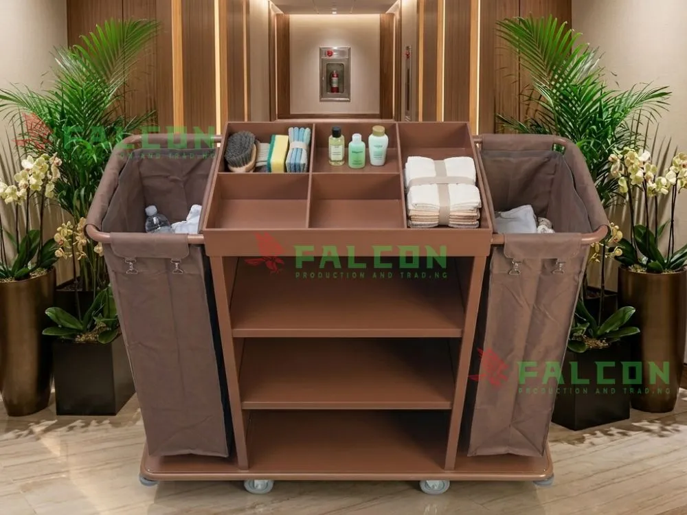 Sản phẩm xe dọn buồng phòng 2 ngăn