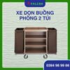 xe dọn buồng phòng khách sạn 2 túi giúp công việc housekeeping gọn gàng hơn
