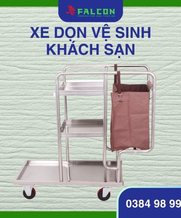 xe đẩy dọn vệ sinh khách sạn Falcon được thiết kế theo nhu cầu sử dụng thực tế