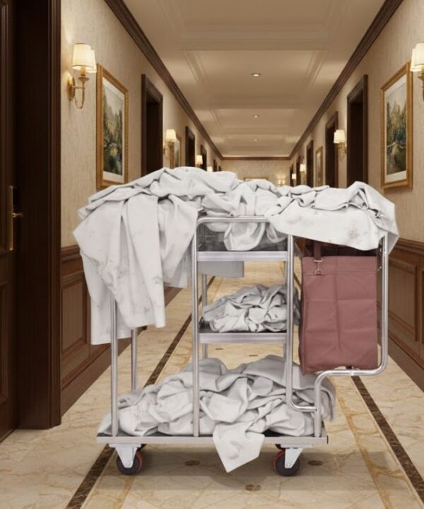 xe đẩy dọn vệ sinh khách sạn Falcon giúp nhân viên thao tác nhanh chóng