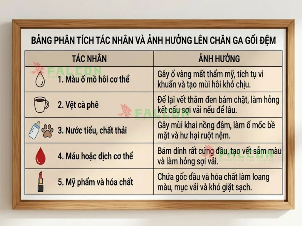Mẹo xử lý vết bẩn chăn ga gối đệm
