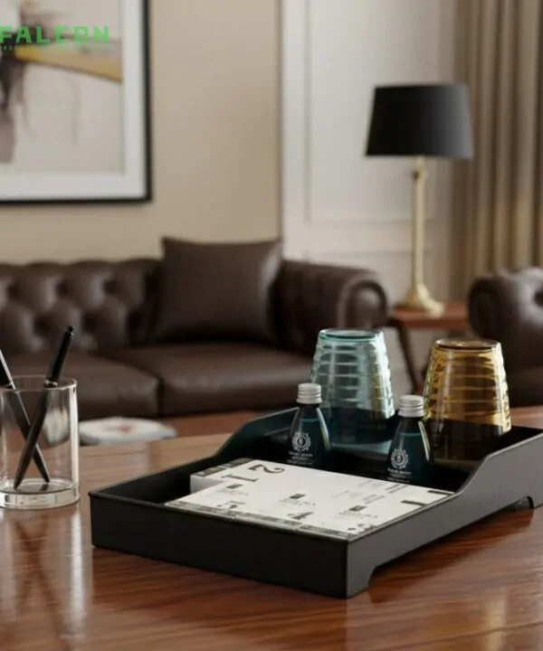 khay amenities khách sạn có úp cốc phù hợp tiêu chuẩn khách sạn
