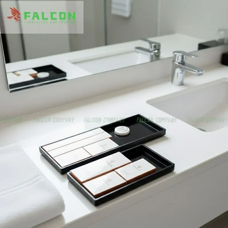 Khay amenities khách sạn nhựa melamine bóng dễ vệ sinh